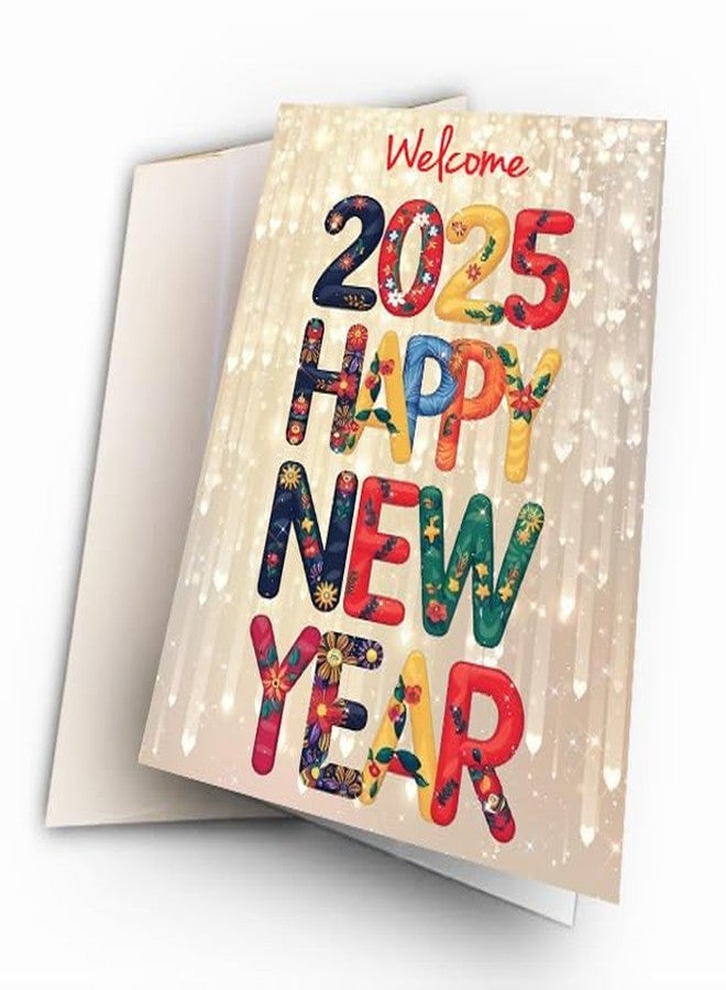 PICKKART 2025 Happy New Year Welcome Greeting Card, 14 x 22 cm (Multi) - Image 1